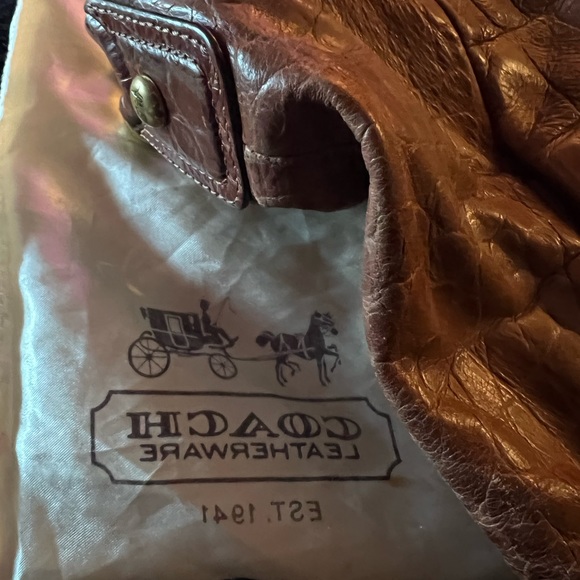 Coach Brown Snakeskin Soft Leatherware Hobo Style Shoulder Handbag L1026-16795 - Picture 12 of 14